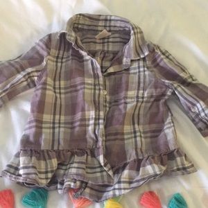Crewcuts flannel shirt with ruffle